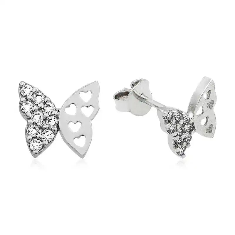 Silverlina Studded Butterfly Earrings