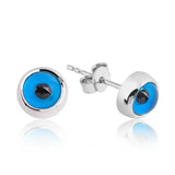Silverlina Studded Evil Eye Earrings