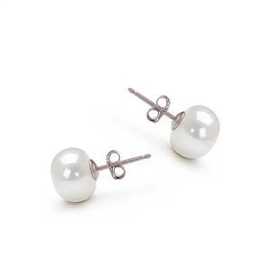 Silverlina Silver Studded Pearl Earrings