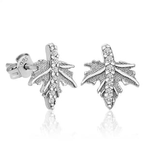 Silver Sycamore Leaf Lady Earrings