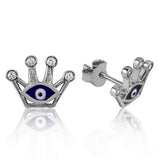 Silverlina Silver Queen Crown Earrings