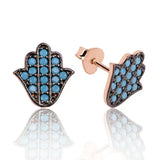 Silver Turquoise Gemstone Studded Earrings