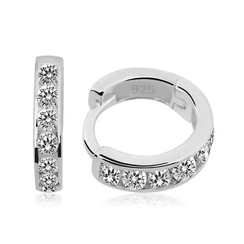 Silverlina Silver CZ Hoop Earrings