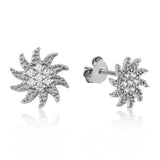 Silverlina Silver CZ Sun Stud Earrings