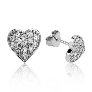 Silverlina Silver Heart Stud Earrings