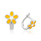 Silverlina Silver Yellow Flower Child Tag Necklace