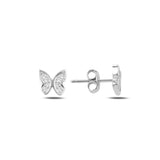 Silverlina Silver Zircon Butterfly Earrings