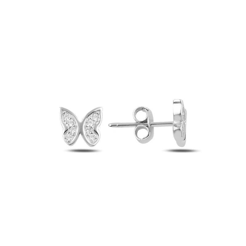 Silverlina Silver Zircon Butterfly Earrings