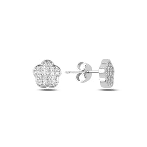 Silverlina Silver Zircon Daisy Earrings