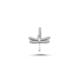 Silver Dragonfly Pendant with Zircon Stone