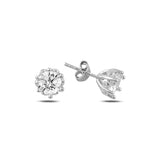 Silver Zircon Stone Engagement Earrings