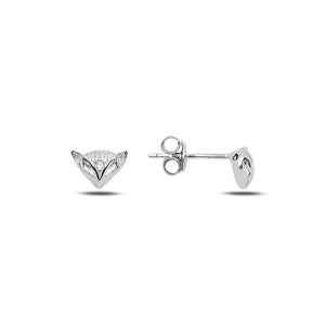 Silverlina Silver Fox Earrings with Zircon Stones