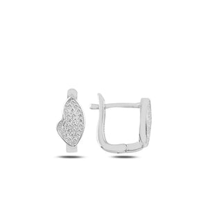 Silverlina Silver Zircon Stone J Earrings