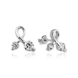 Silverlina Silver Zircon Stone Studded Earrings