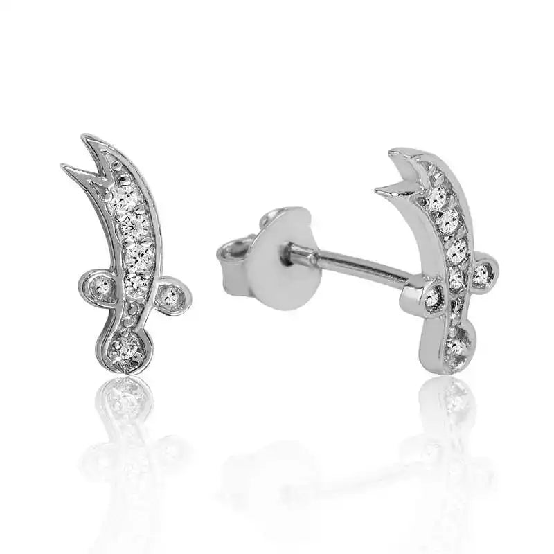 Silverlina Silver Zulfiqar Sword Earrings