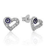 Silverlina Sterling Silver Evil Eye Earrings