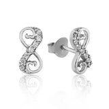 Silverlina Heart Infinity Studded Earrings