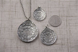 S925 Sterling Silver Jiugong Gossip Pendant Retro Thai Silver Necklace