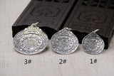 S925 Sterling Silver Jiugong Gossip Pendant Retro Thai Silver Necklace