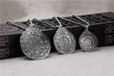 S925 Sterling Silver Jiugong Gossip Pendant Retro Thai Silver Necklace