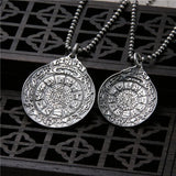 S925 Sterling Silver Jiugong Gossip Pendant Retro Thai Silver Necklace