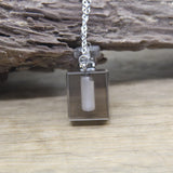 Gemstone Perfume Bottle Pendant Crystal Amethyst Essential Oil Vial Charm