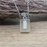 Gemstone Perfume Bottle Pendant Crystal Amethyst Essential Oil Vial Charm