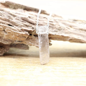 Silvery Chains Raw Stone Slice Slab Pendants Healing Reiki Crystal Necklace