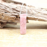 Silvery Chains Raw Stone Slice Slab Pendants Healing Reiki Crystal Necklace