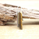 Silvery Chains Raw Stone Slice Slab Pendants Healing Reiki Crystal Necklace