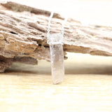 Silvery Chains Raw Stone Slice Slab Pendants Healing Reiki Crystal Necklace