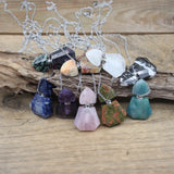 Silvery Necklaces with Gemstone Essential Oil Vial Pendants
