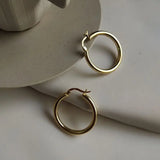 Glossy Circle Hoop Earrings 925 Sterling Silver Korea Earrings For Women