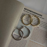Glossy Circle Hoop Earrings 925 Sterling Silver Korea Earrings For Women