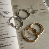 Glossy Circle Hoop Earrings 925 Sterling Silver Korea Earrings For Women
