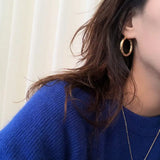 Glossy Circle Hoop Earrings 925 Sterling Silver Korea Earrings For Women