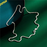 925 Silver Sparkling Chain Long Necklace for Women Choker Jewelry