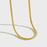 925 Silver Sparkling Chain Long Necklace for Women Choker Jewelry