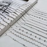 925 Silver 15 Style Chain Choker Many Types Necklace Women 925 Jewelry