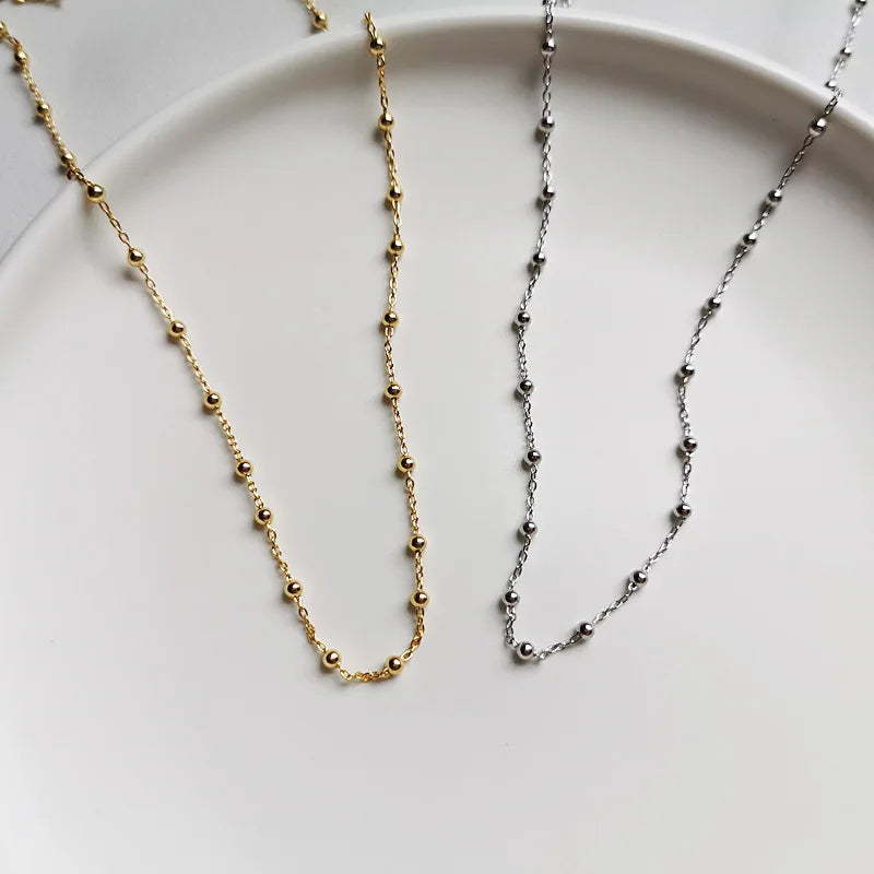 925 Silver 15 Style Chain Choker Many Types Necklace Women 925 Jewelry