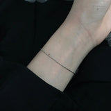 925 Silver 1MM Round Bead Chain Bracelet Minimalist Jewelry