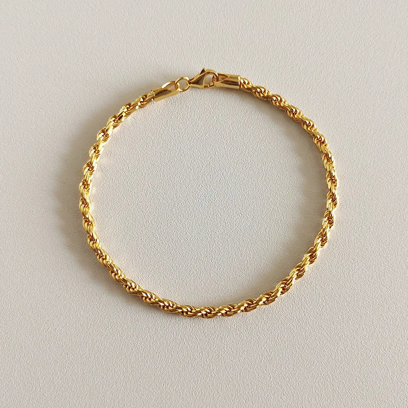 925 Sterling Silver Twist Chain Bracelets for Women