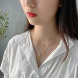 925 Silver 26 English Letter Necklace 18K Nordic Pendant for Women
