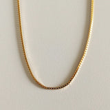 925 Sterling Silver Square Chain Choker Necklace for Women
