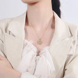 925 Silver Roman Lion Pendant Relief Necklace for Women