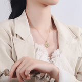 925 Silver Roman Lion Pendant Relief Necklace for Women
