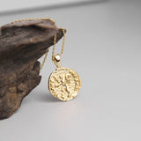 925 Silver Roman Lion Pendant Relief Necklace for Women