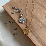 925 Silver Roman Lion Pendant Necklace Textured Women Jewelry