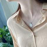 925 Silver Roman Lion Pendant Necklace Textured Women Jewelry