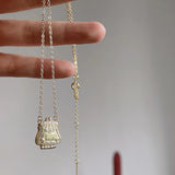 925 Silver Crown Purse Pendant Necklace Antique Style Women's Statement Jewelry